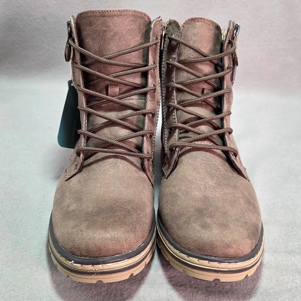 Cliffs by White Mountain Kelsie Boot Brown Knit Collar Hiking Gorpcore 9.5M